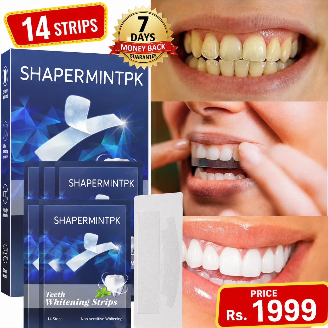 Purple Magic Teeth Whitening Strips - Self Dissolving (14 Strips)