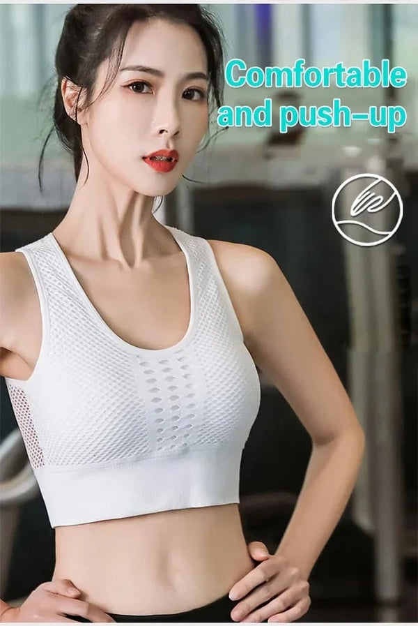 Shockproof Push-Up Breathable Mesh Sports Bra