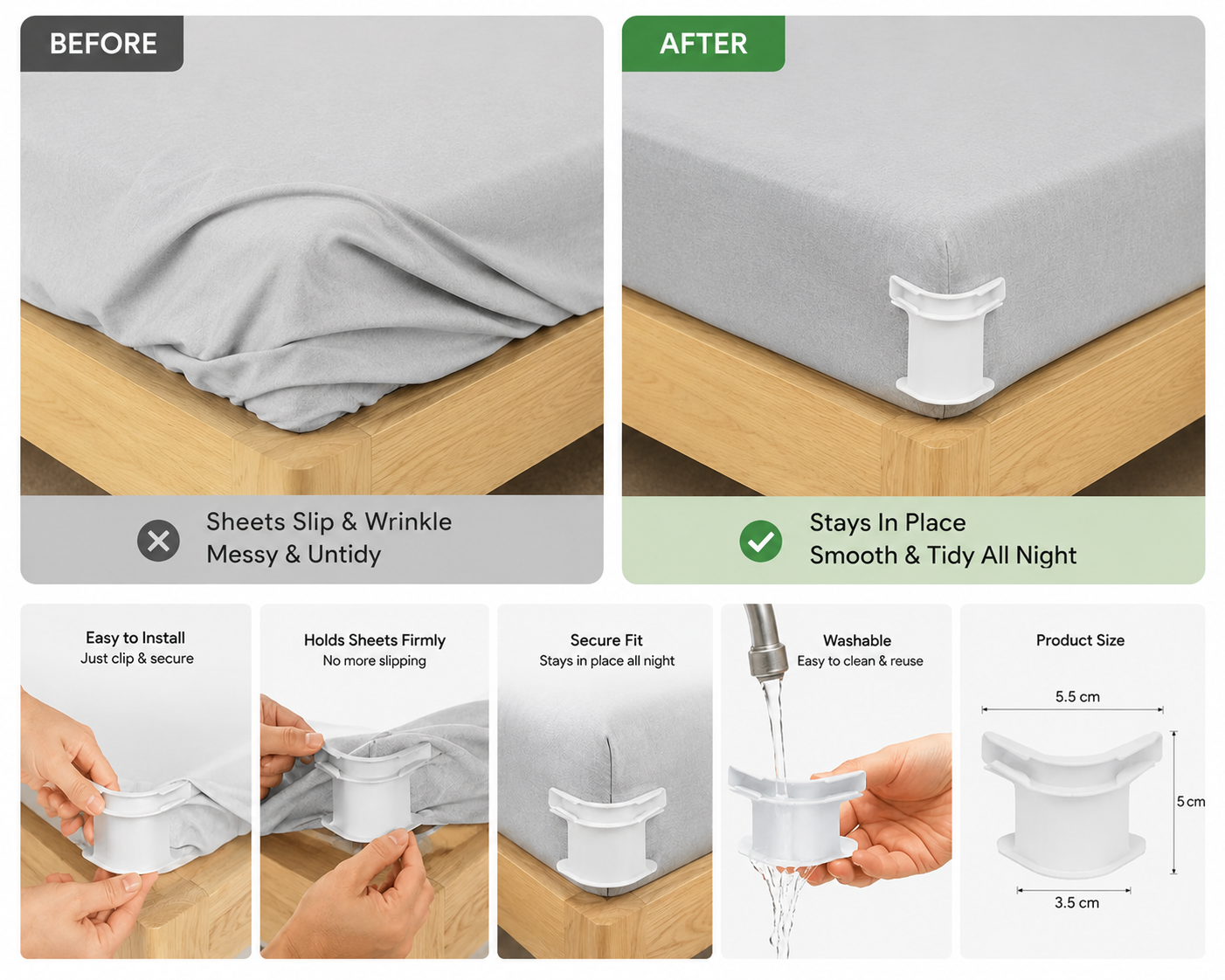 Imported Bedsheet Holder | Pack Of 4