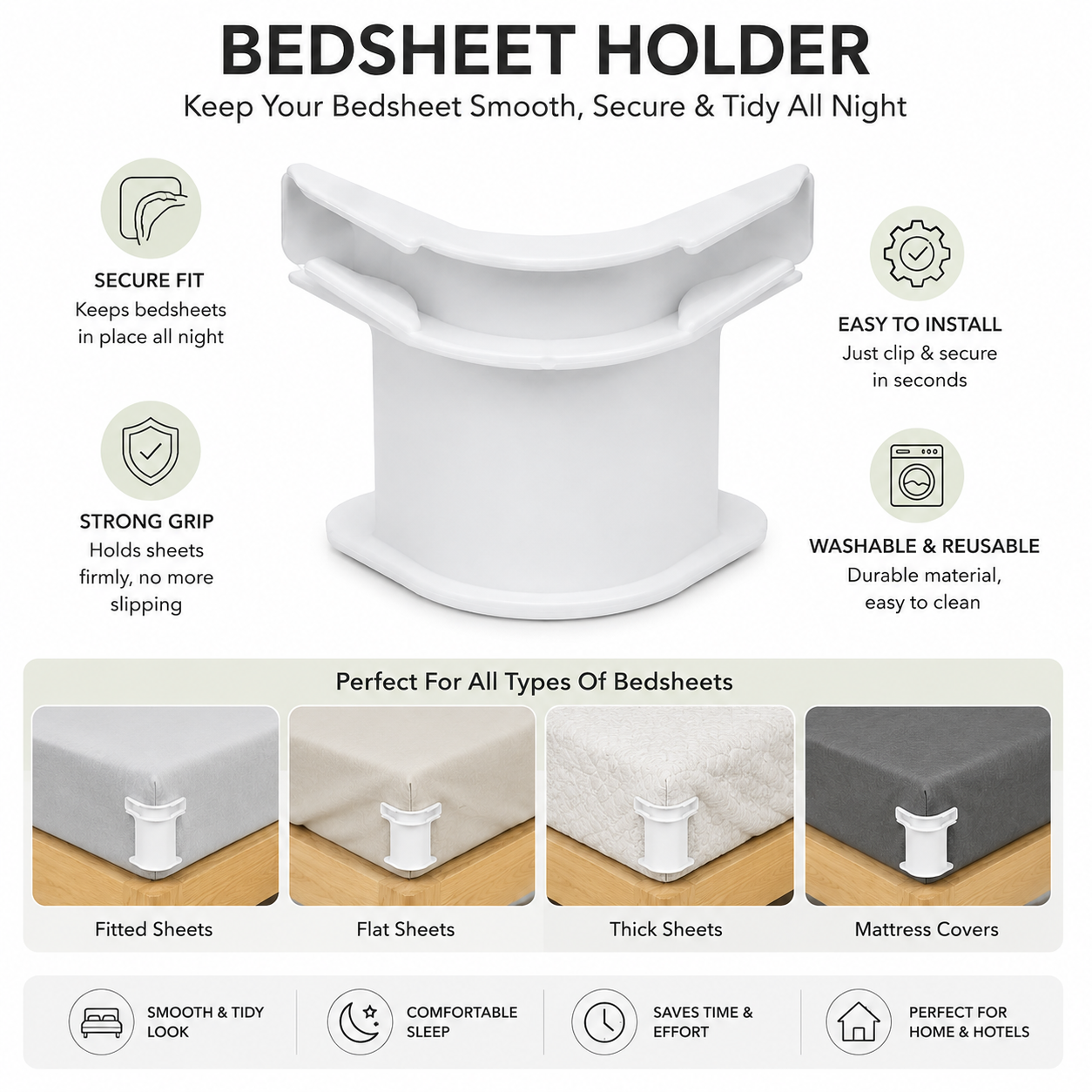 Imported Bedsheet Holder | Pack Of 4