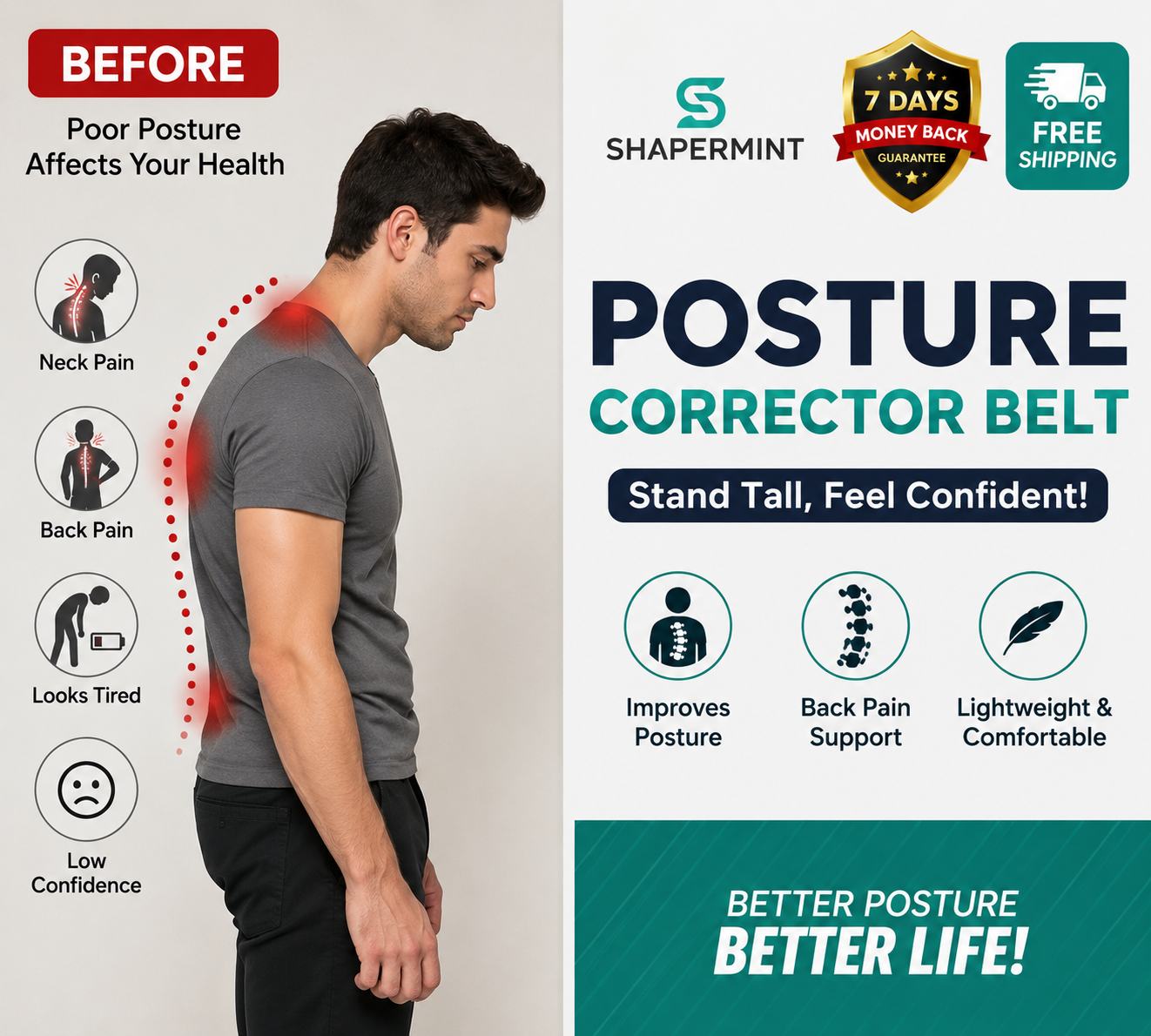 Imported Posture Corrector Belt Now In Just 1499 😍