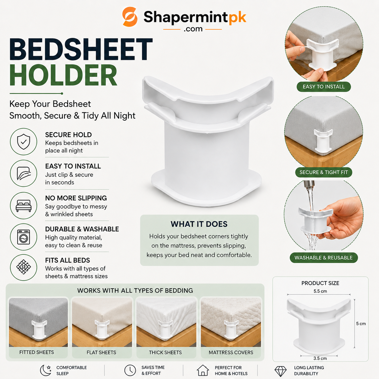 Imported Bedsheet Holder | Pack Of 4