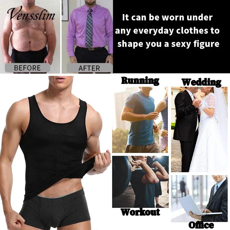 Men's Slimming Body Shaper Cooling T-Shirt - Fitone